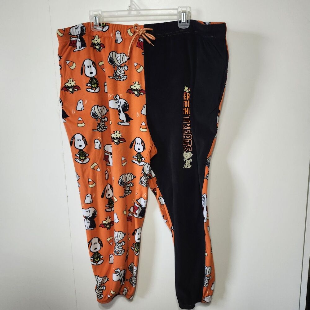 Peanuts Snoopy Here For The Treats Halloween Jogger Pajama Pants 2XL Cozy